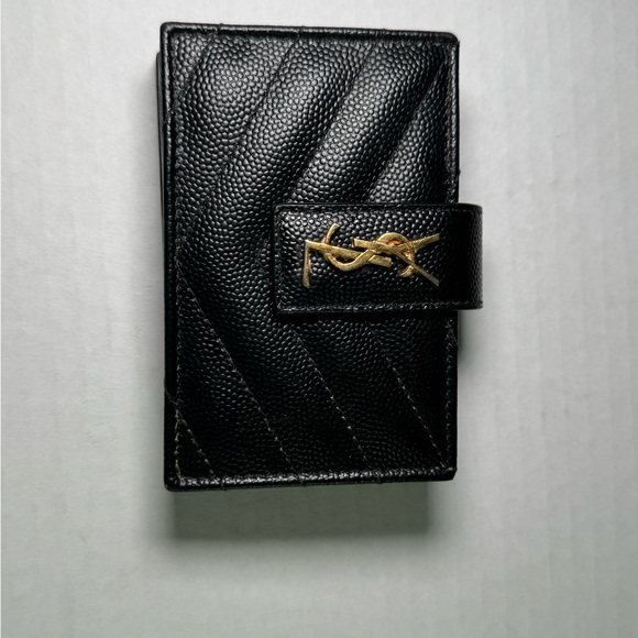 Yves Saint Laurent Black Leather Card Holder - Picture 1 of 6